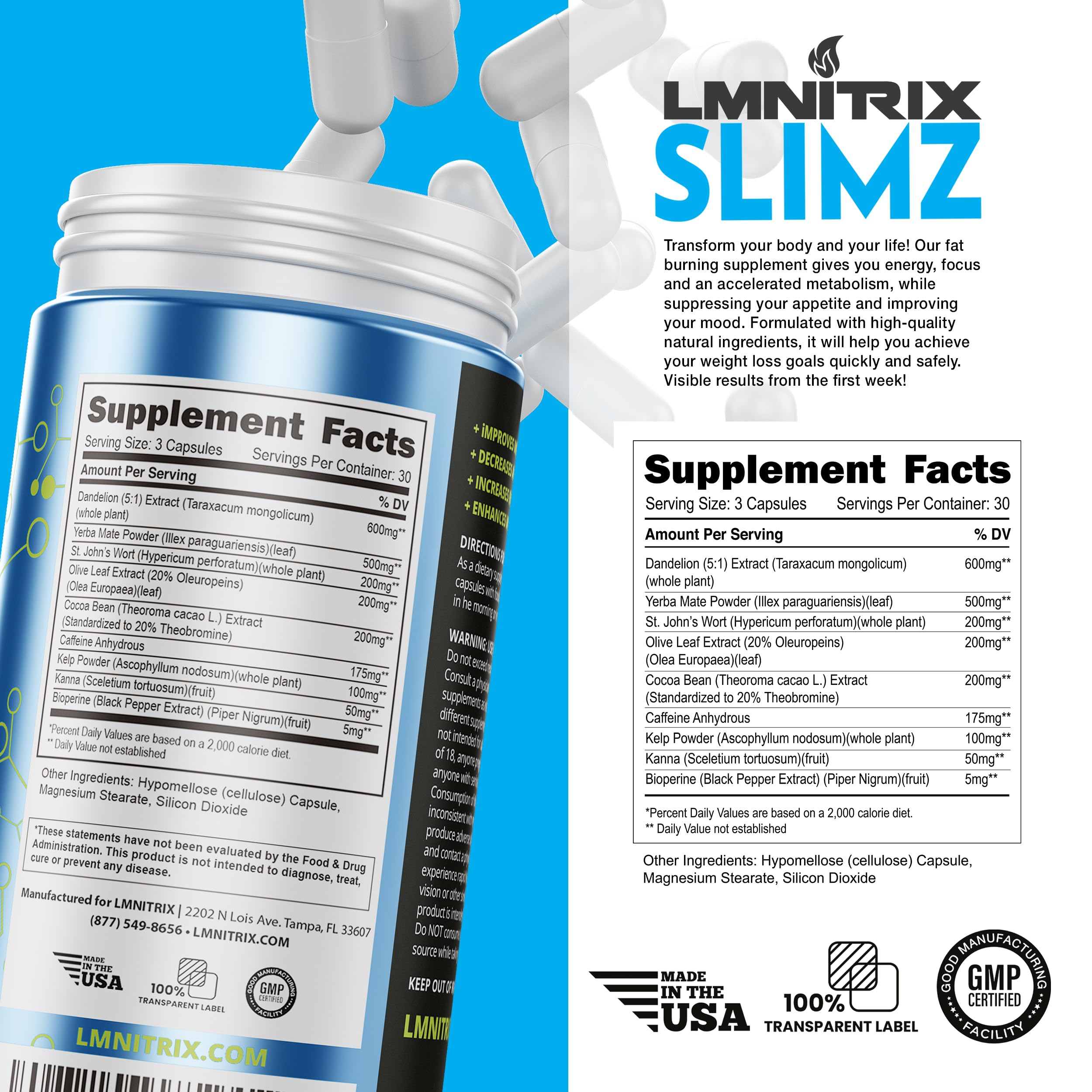 Morning wellness setting with LMNITRIX SLIMZ on a table