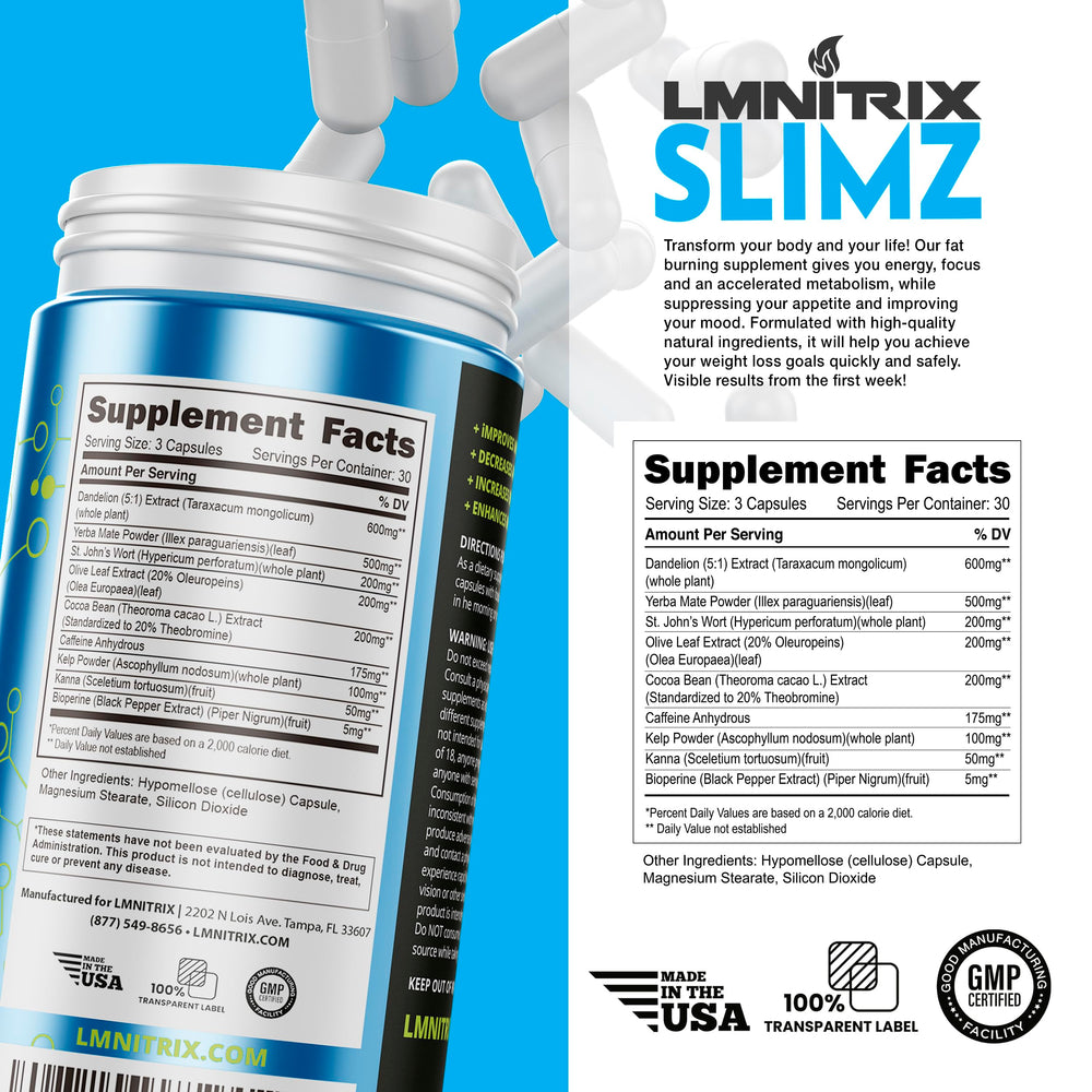 Morning wellness setting with LMNITRIX SLIMZ on a table