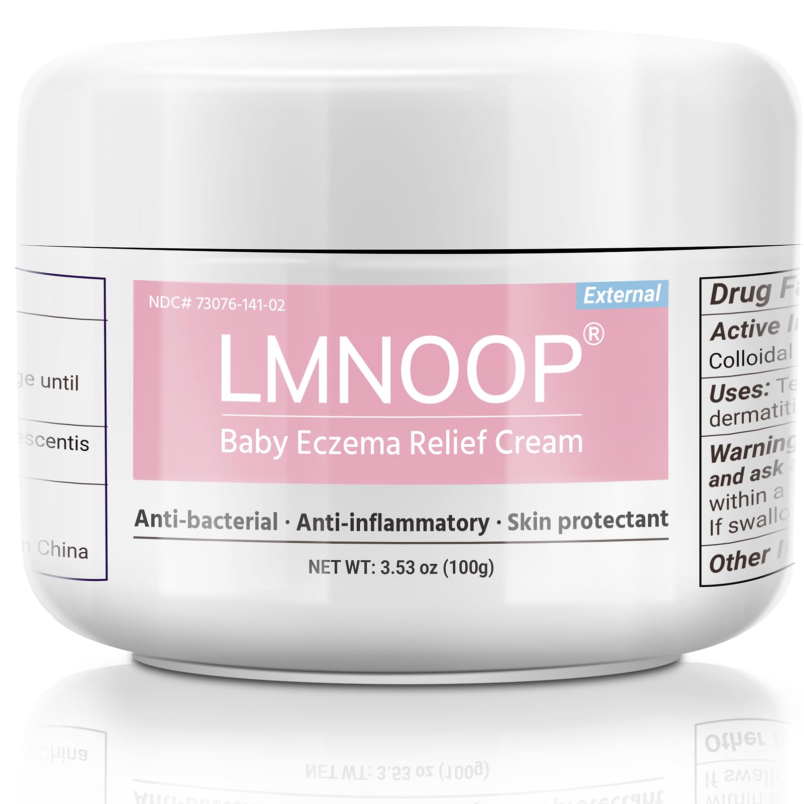LMNOOP Baby Eczema Relief Cream 3.53oz tube shown for travel-friendly protection