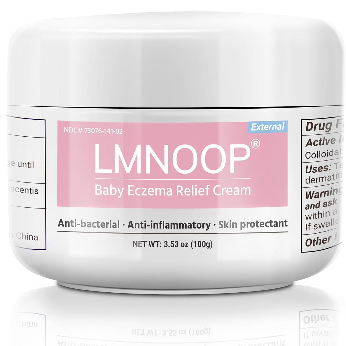 LMNOOP Baby Eczema Relief Cream packaging highlights all-natural formula for gentle protection
