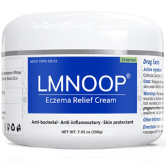 LMNOOP eczema cream bottle close-up for soothing skin relief