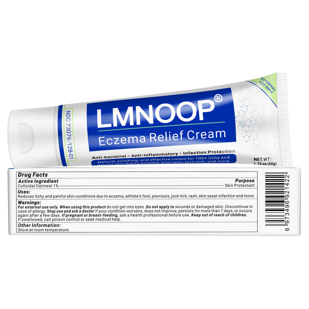 LMNOOP Eczema Cream cap close-up highlights secure seal for freshness.