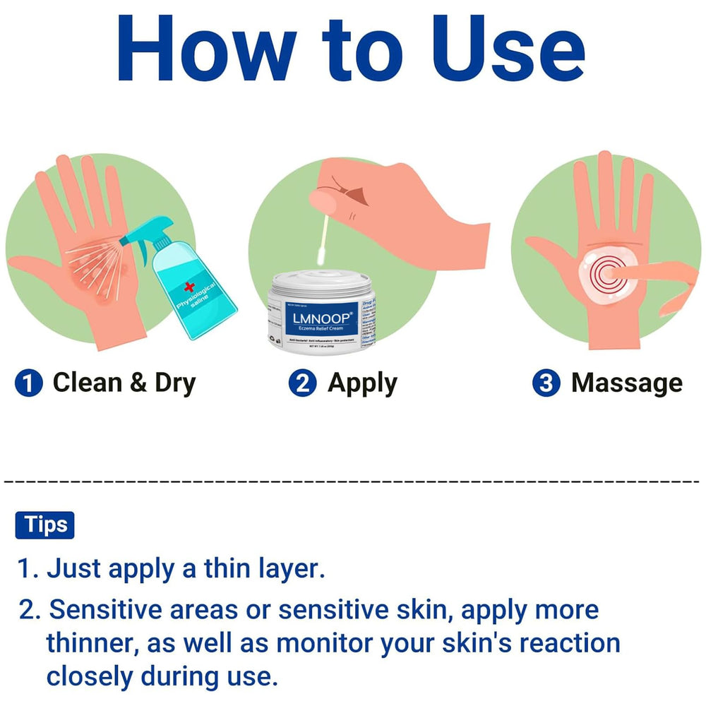 LMNOOP eczema cream application near sink supports quick relief during flare-ups.