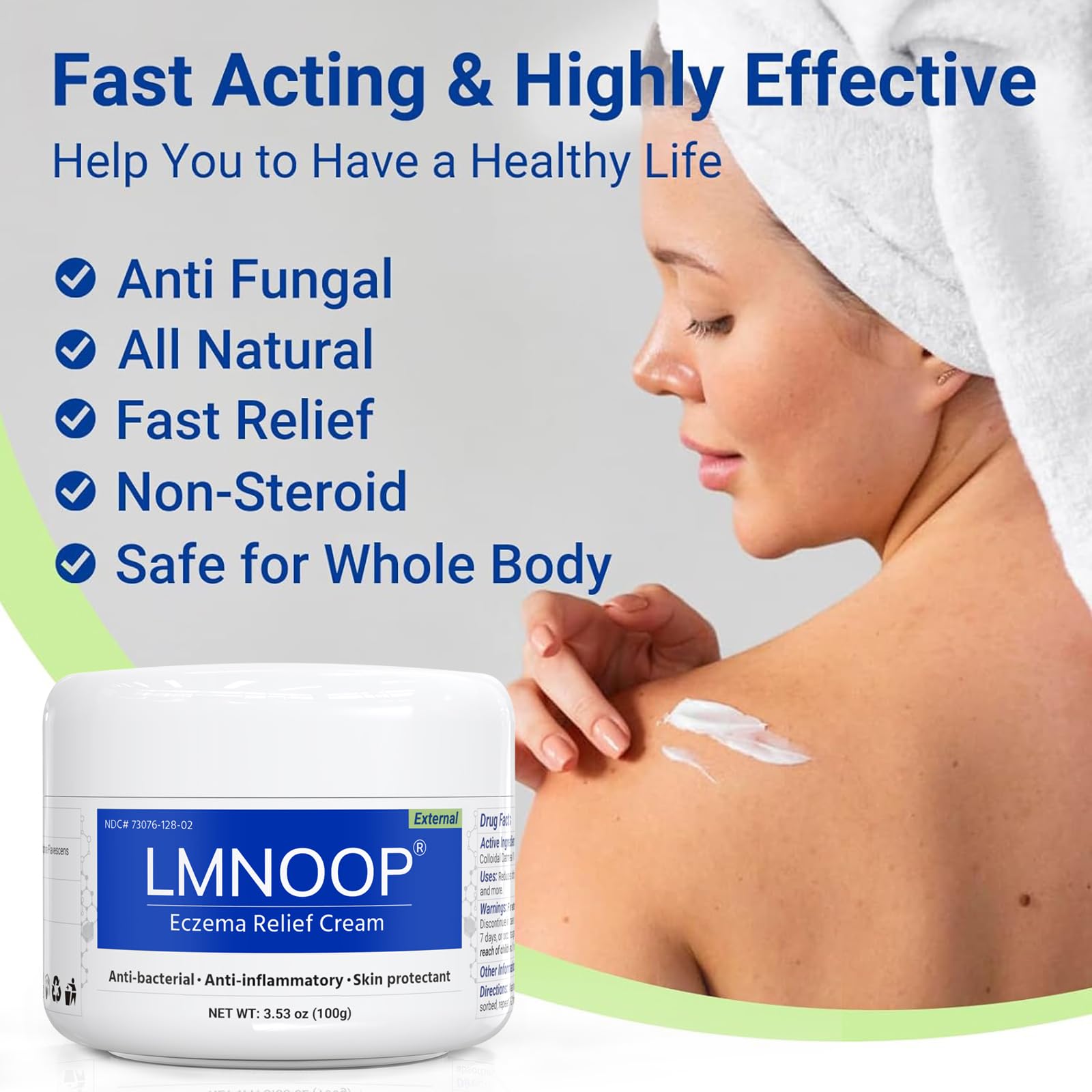 LMNOOP eczema cream on dry skin highlights hydration and barrier-supporting care.