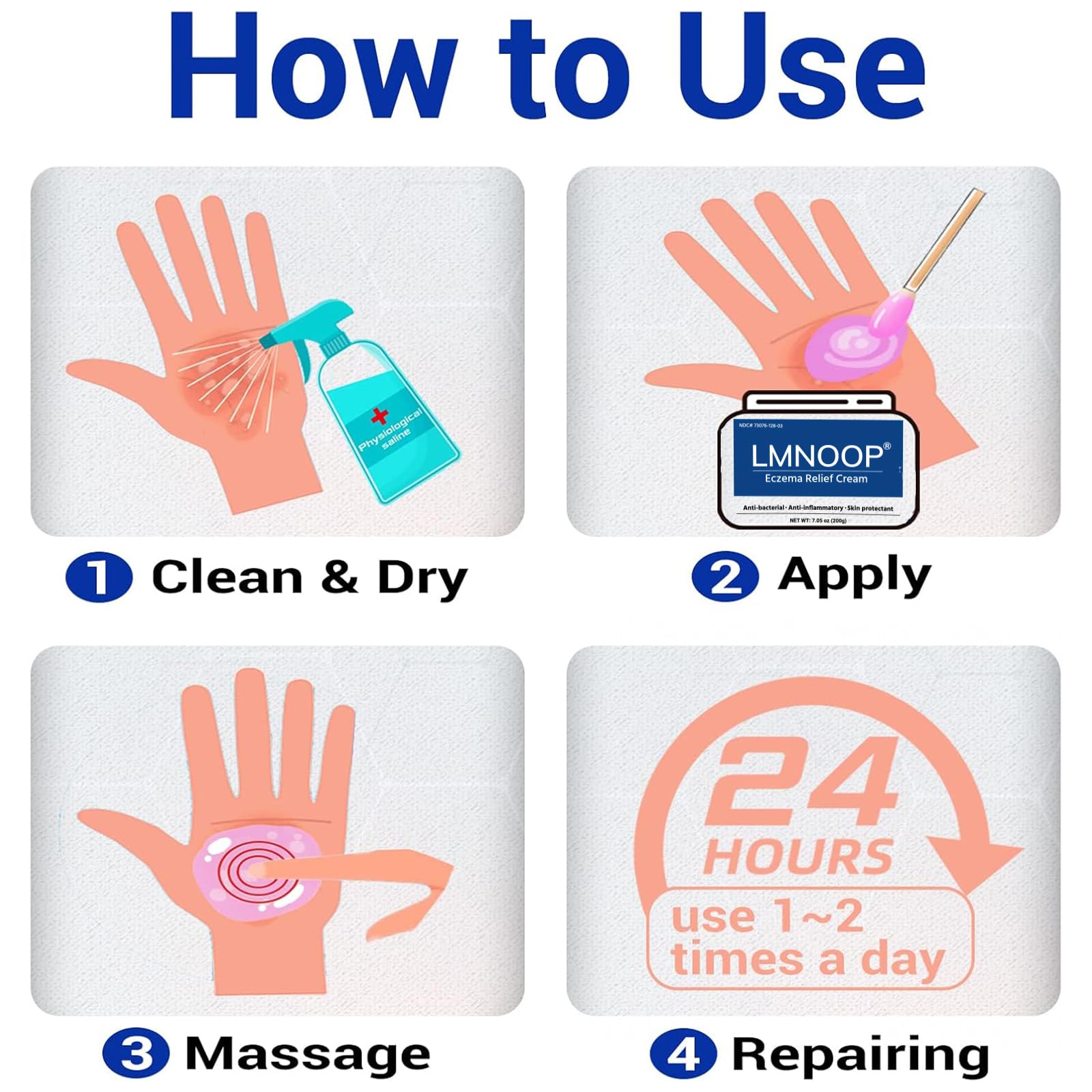 LMNOOP eczema cream packaging label shows organic ingredients