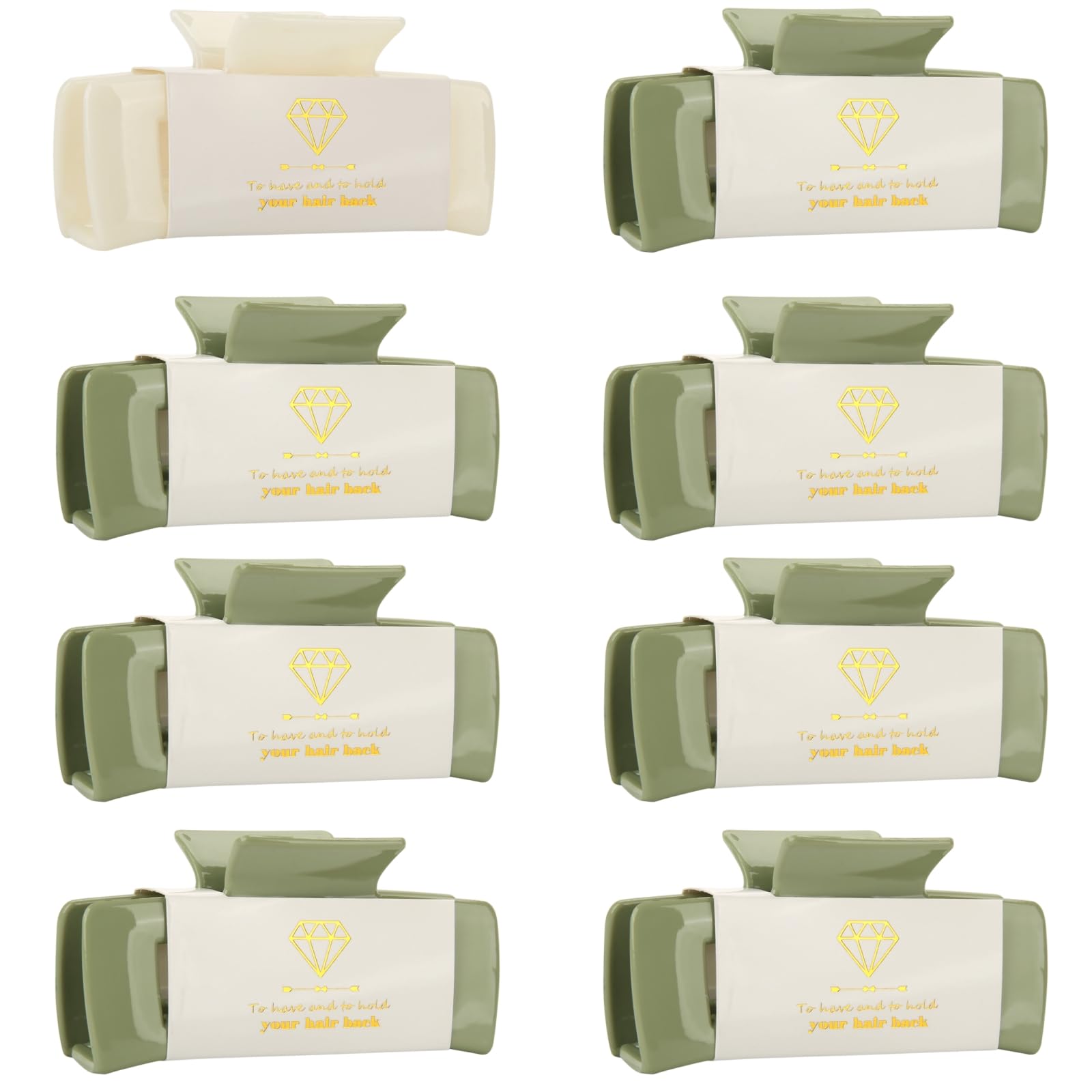 Loanzeg square hair clip in white, secure hold for thick hair.