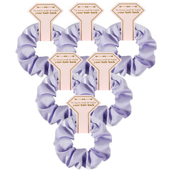 Loanzeg satin bridesmaid scrunchies purple set of 6, soft hold for all-day wear