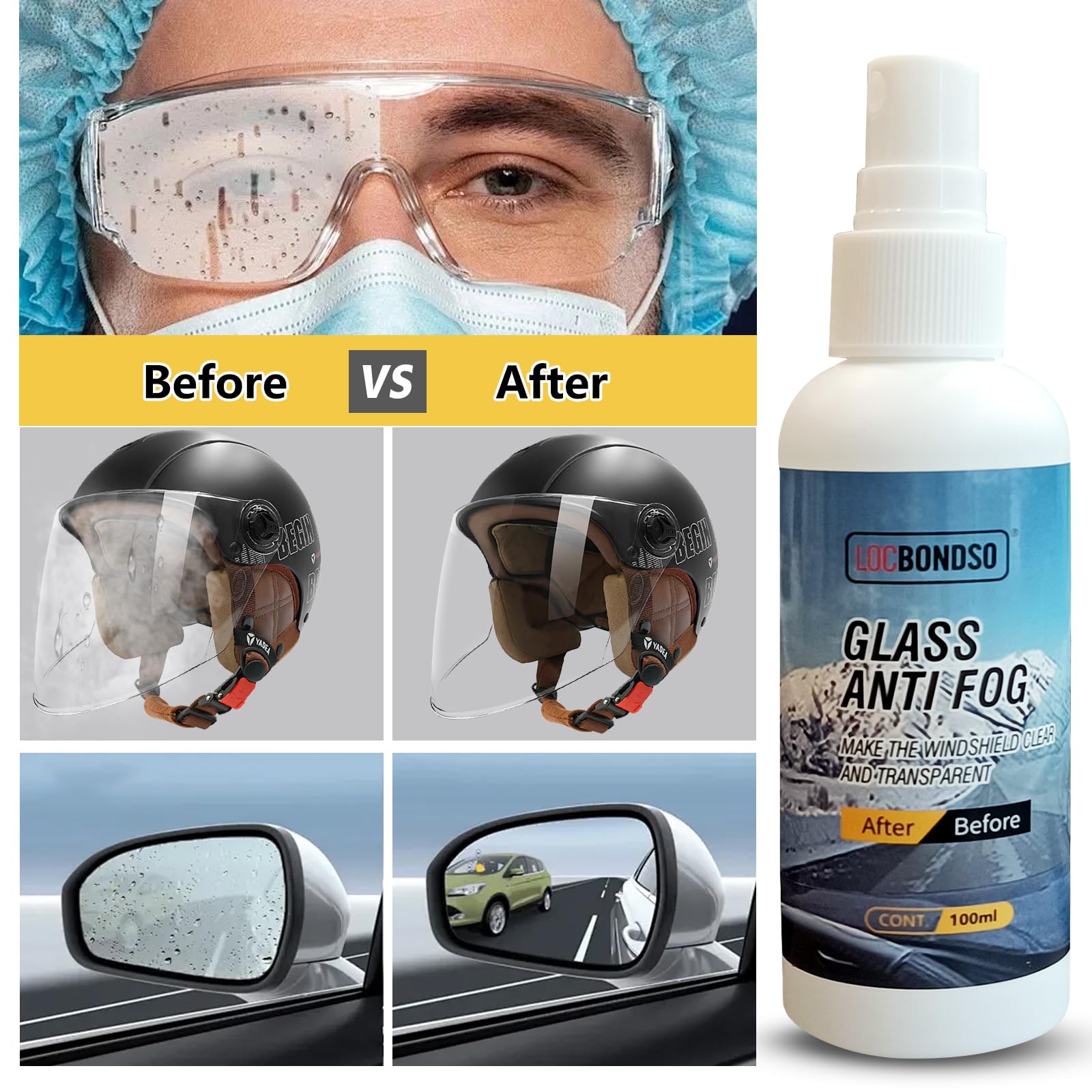 Glasses with fog-free lenses after LOCBONDSO treatment
