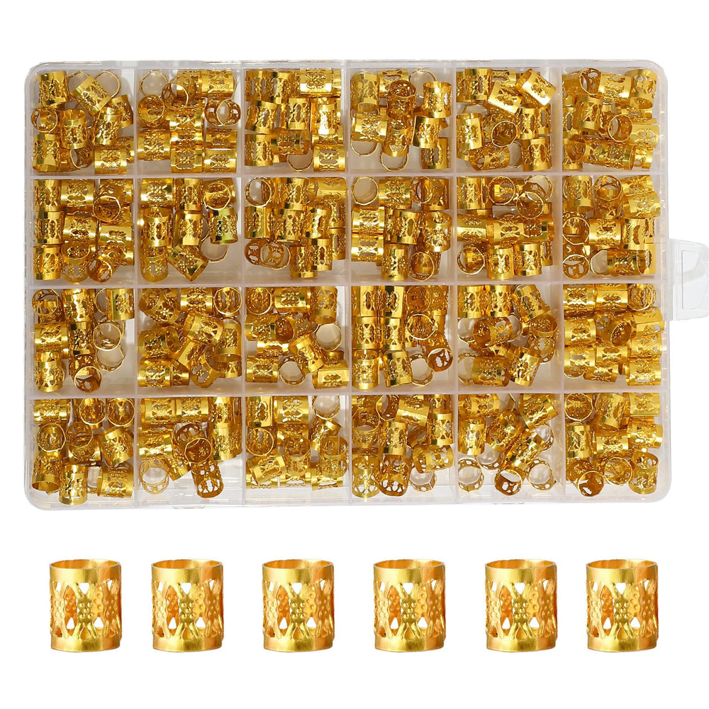 Loceast gold dreadlock beads add sparkle to braids for daily style.