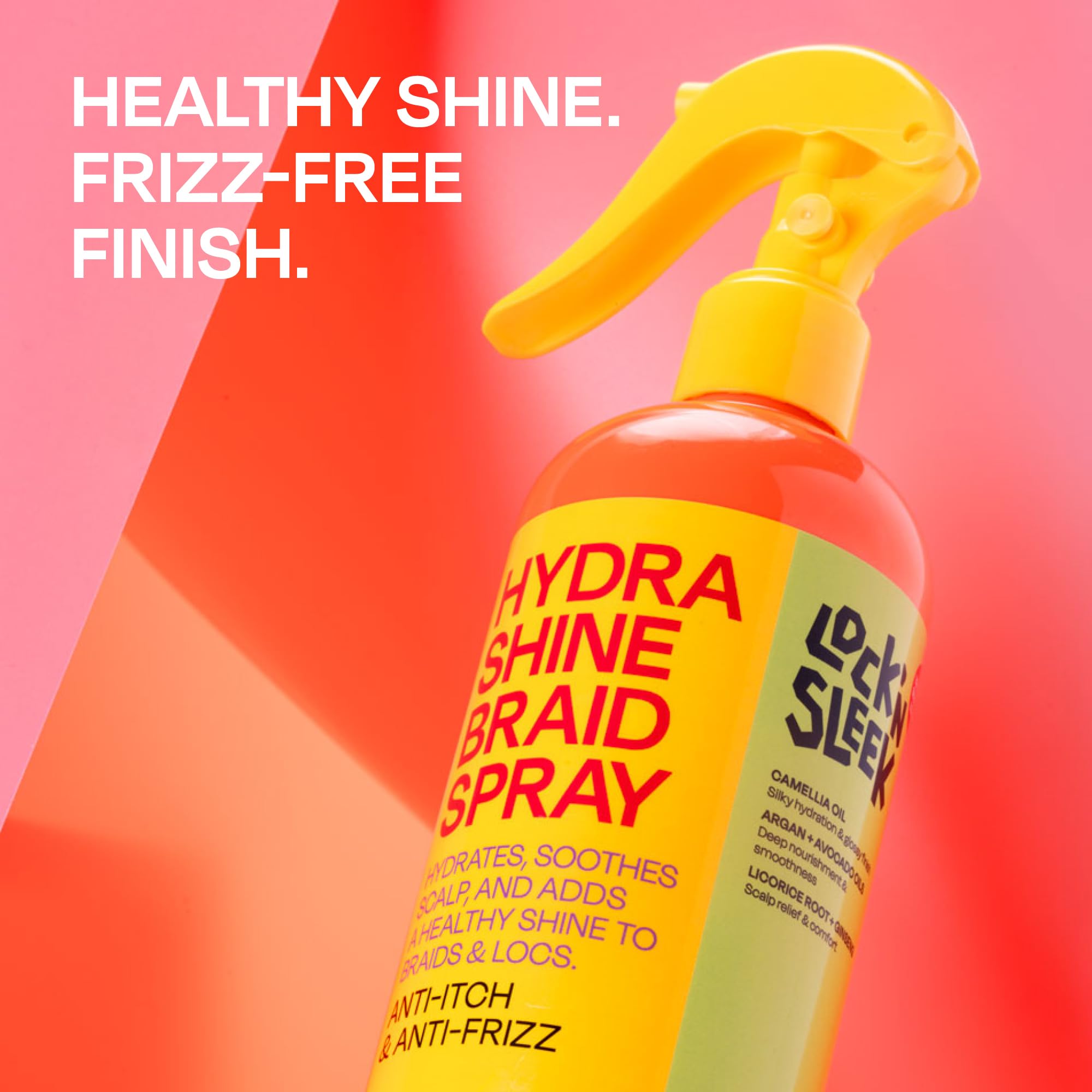 LOCK'N SLEEK Hydra Shine 12 oz bottle with label ready for daily use