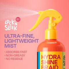 LOCK'N SLEEK Hydra Shine spray evenly distributes moisture across protective styles