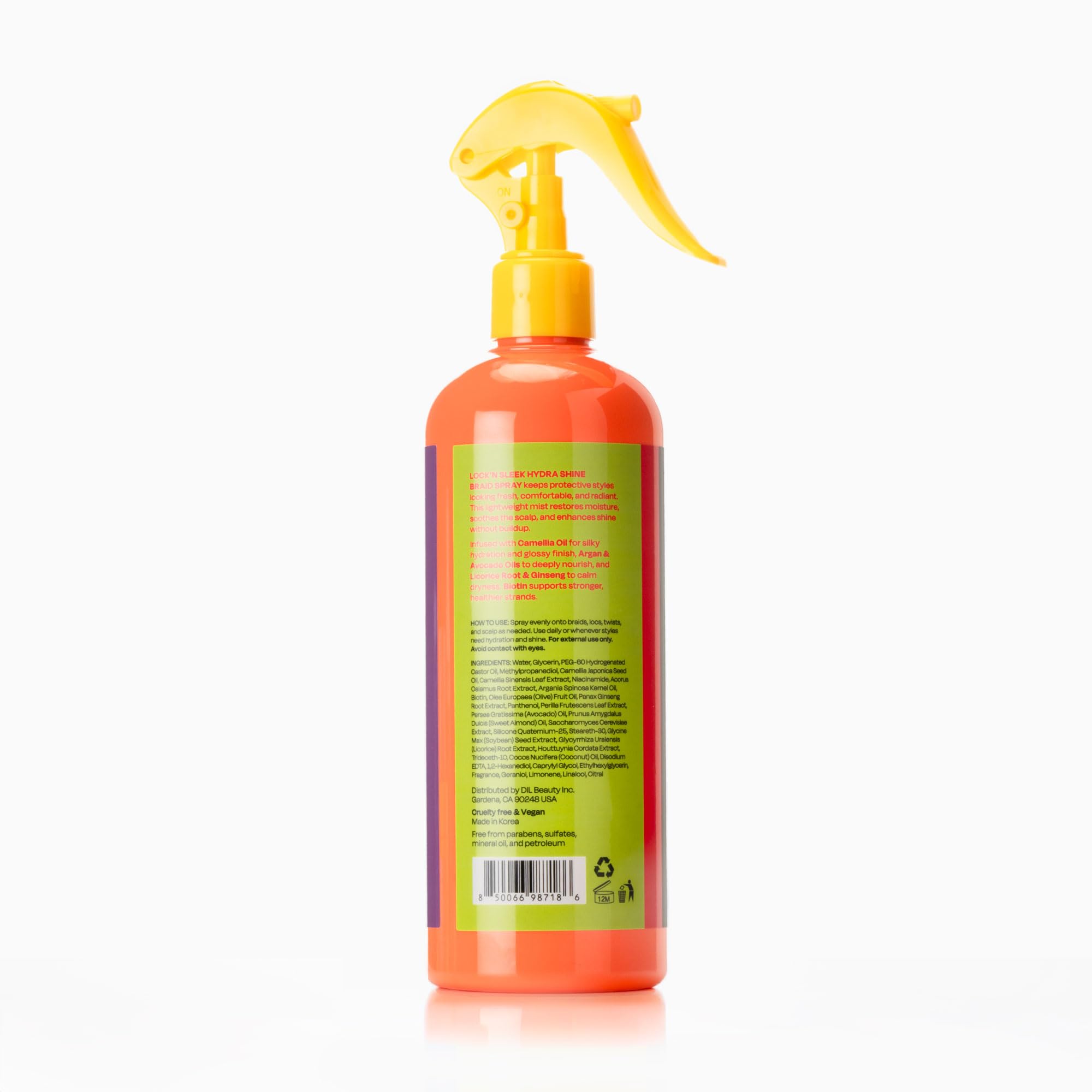 LOCK'N SLEEK Hydra Shine mist applied to scalp provides hydration