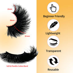 loladook mink lashes dramatic 25mm full strip enhances eye shape and allure