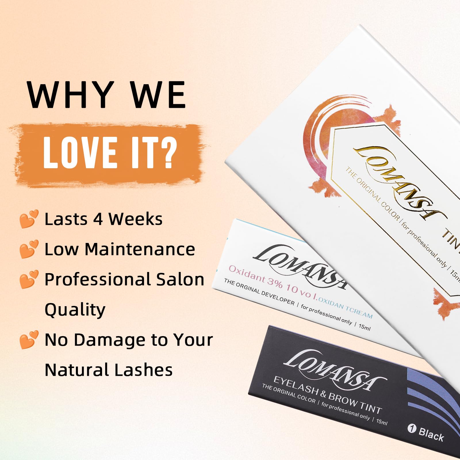 Lomansa Eyelash Color Kit application tools for precise at-home results.