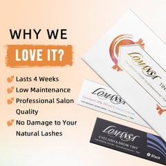 Lomansa Eyelash Color Kit application tools for precise at-home results.