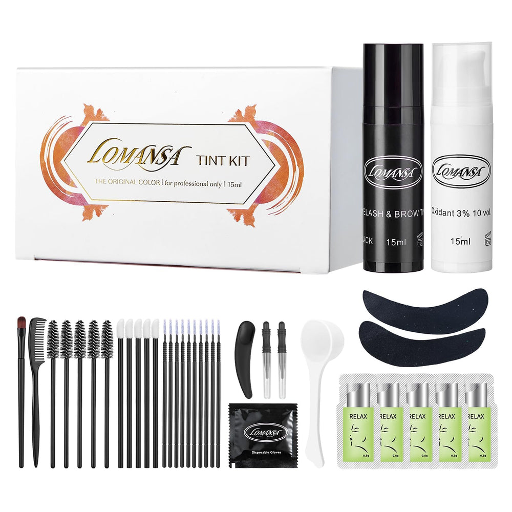Lomansa Eyelash Color Kit packaging showcasing premium at-home coloring convenience.