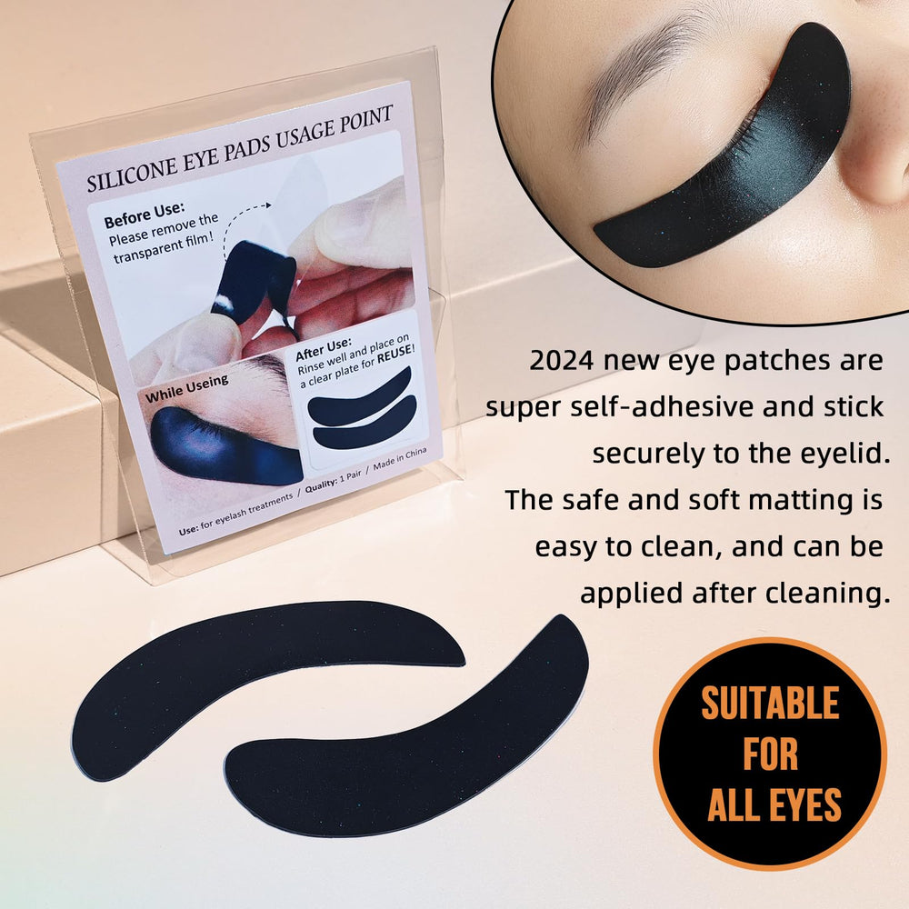 Lomansa Eyelash Color Kit silicone eye patches offer reusable comfort.