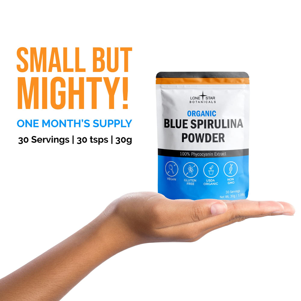 Blue spirulina powder packaging