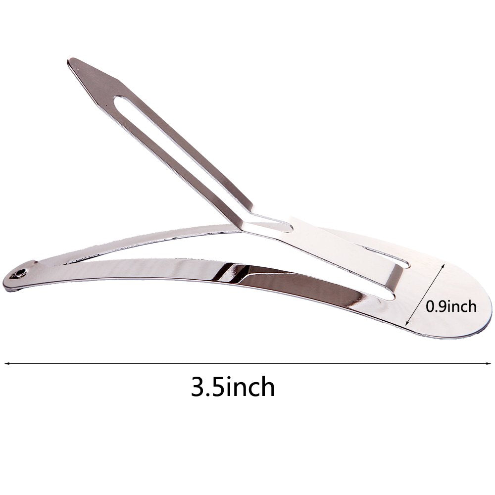 LONEEDY large metal stoving varnish hair clip blue, back view, bright color for easy visibility.
