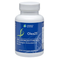 Longevity by Nature Olive Leaf Extract Capsules bottle with label