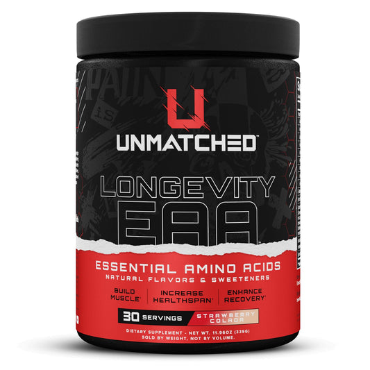 Longevity EAA Strawberry Colada bottle label