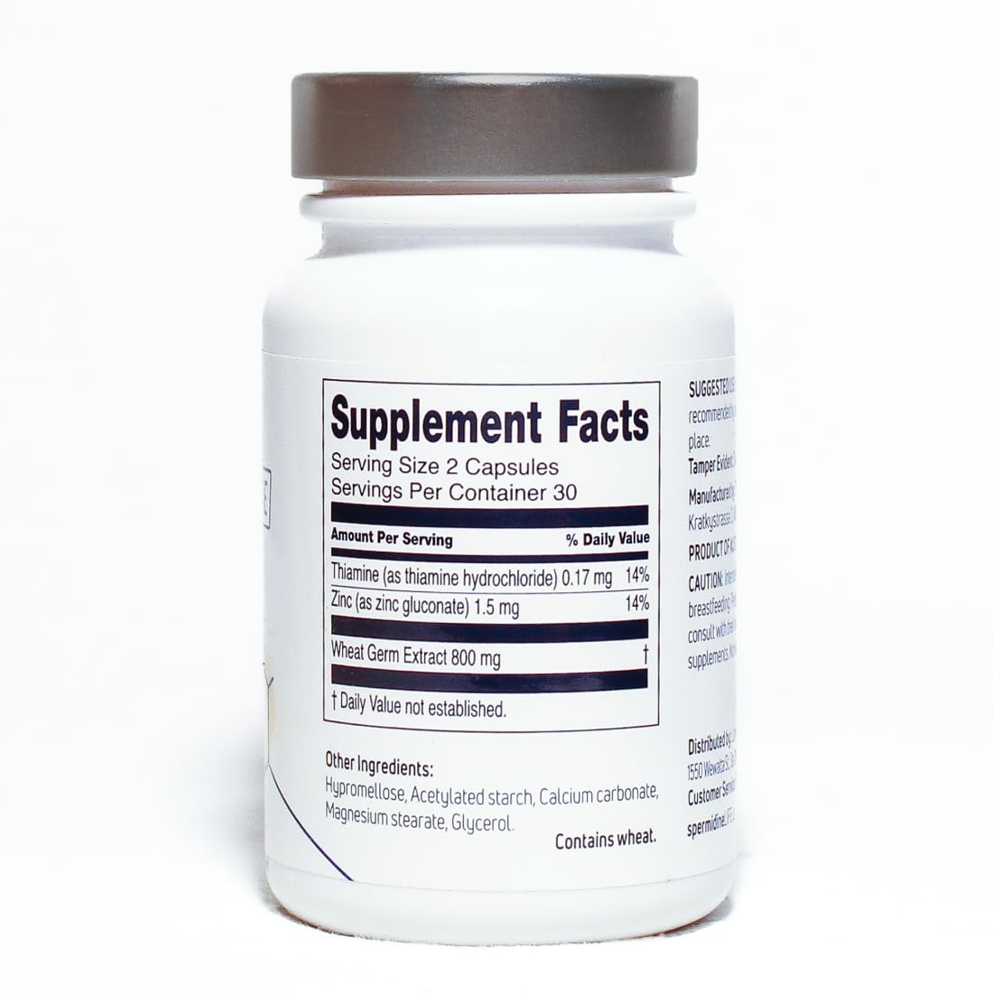 SpermidineLIFE capsules next to wheat germ illustration
