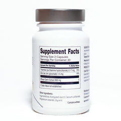 SpermidineLIFE capsules next to wheat germ illustration