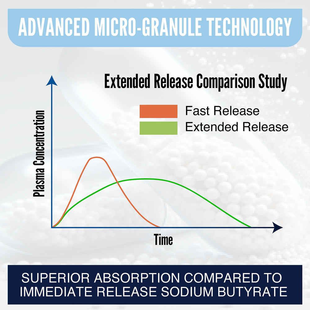 Graphic illustrating gut health benefits of sodium butyrate