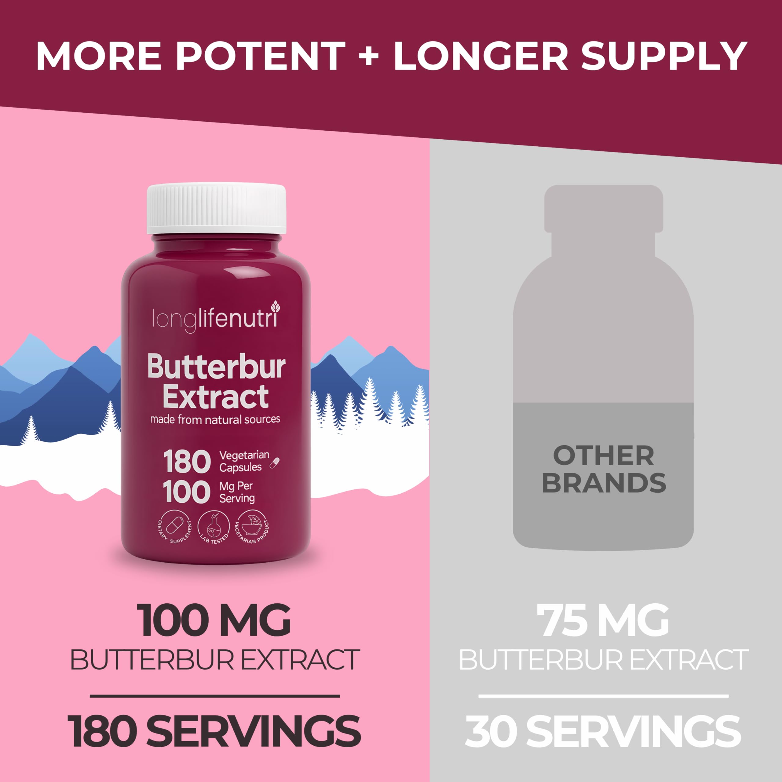 Organic supplement packaging showing 6-month supply