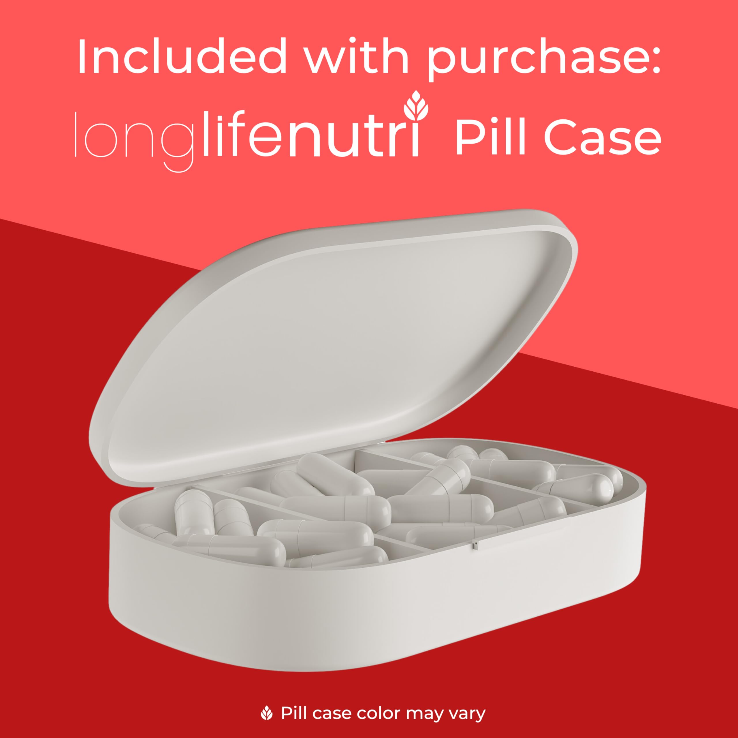 Free pill organizer included with 365-day guarantee
