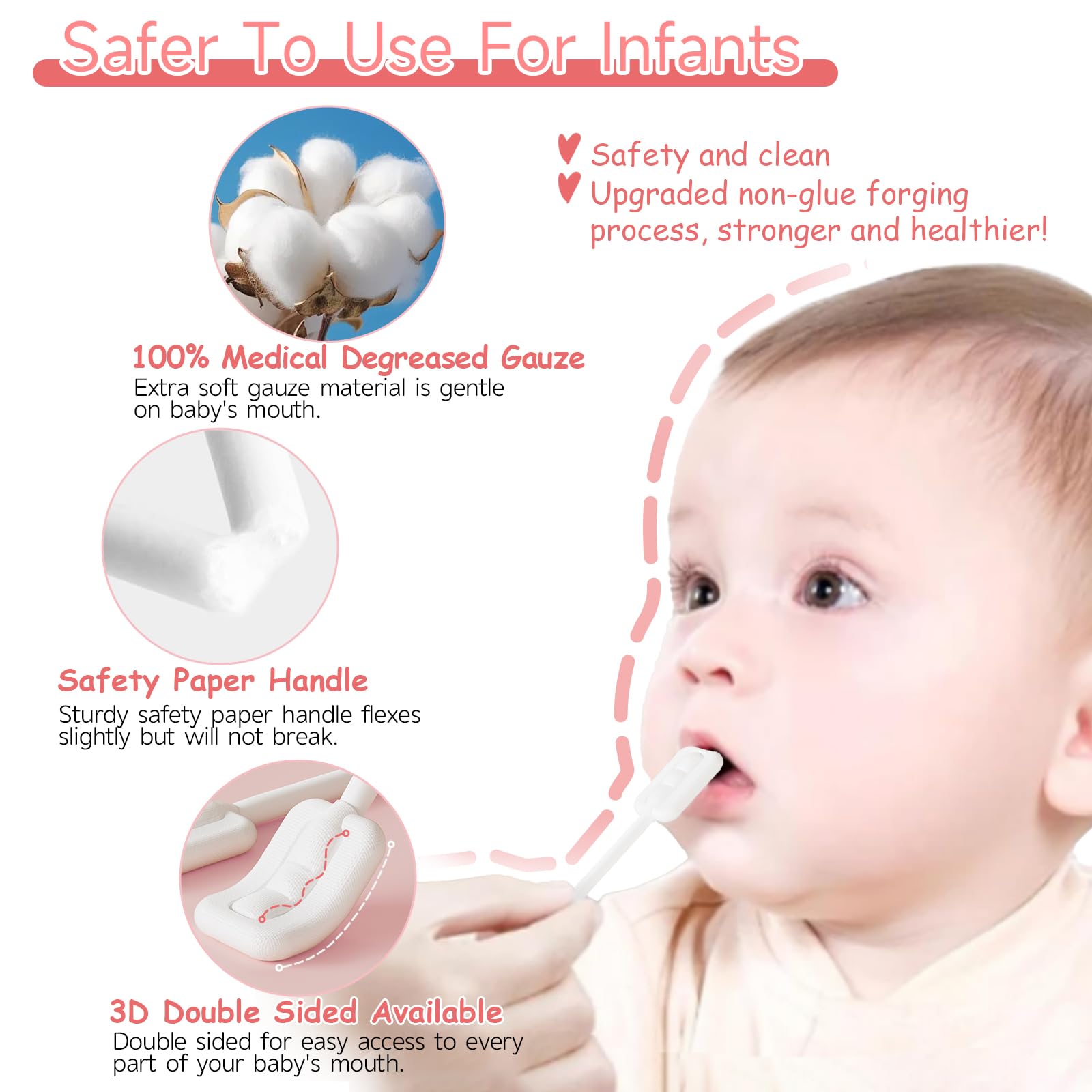 60 disposable baby oral cleaners for newborns