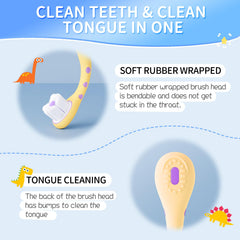 Two-pack dinosaur toothbrushes in packaging