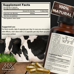 Lonvera capsules pouring from bottle for easy daily intake.