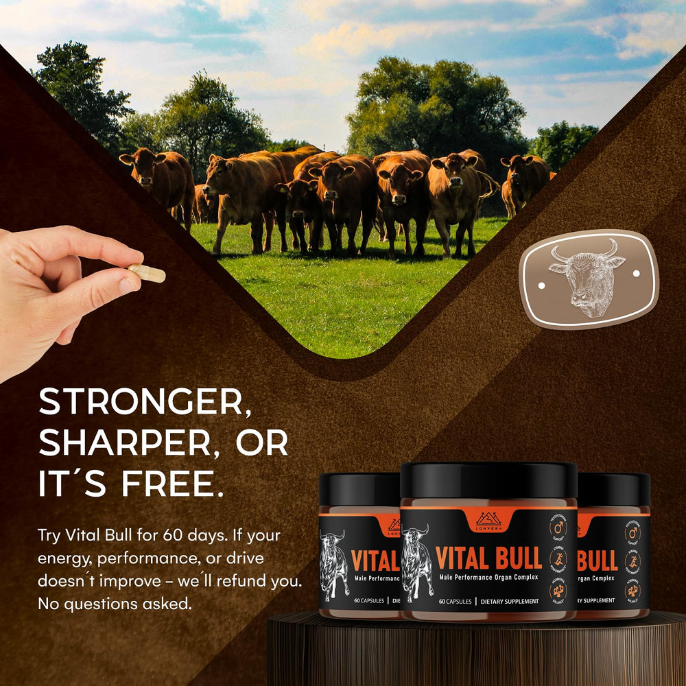 Lonvera Vital Bull ingredients include liver, testicle, prostate, and bone marrow for nutrient-dense support.