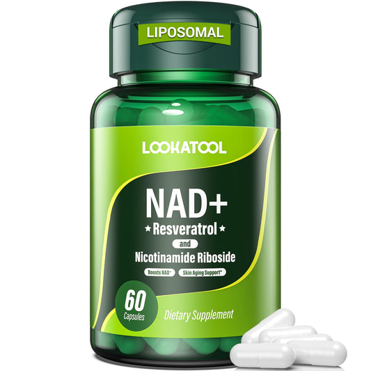 Lookatool NAD+ Resveratrol Liposomal Supplement packaging