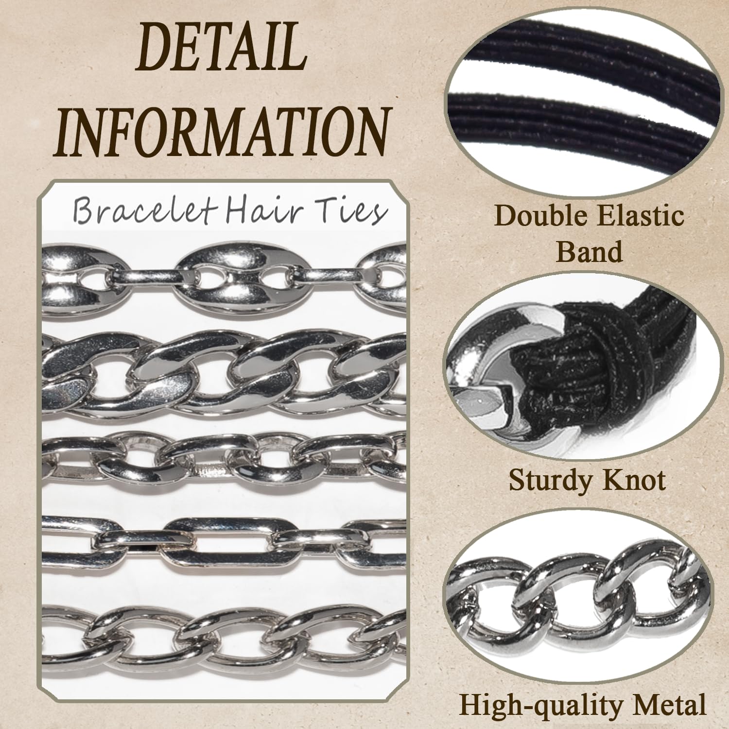 Loqpol 2-in-1 hair ties and bracelets, easy to carry and switch between looks.