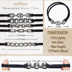 Loqpol Puffy Mariner charm hair ties add decorative flair and gentle hold.