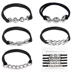 Loqpol gold bracelet hair ties pack showing versatile accessories for secure, stylish hairstyles.