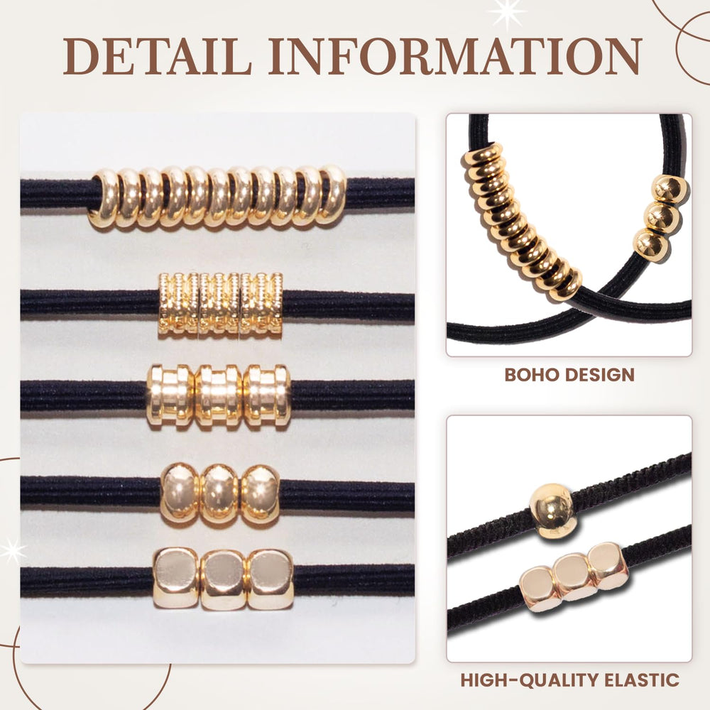 Loqpol gold metal beads close-up highlighting durable, rust-resistant accents.