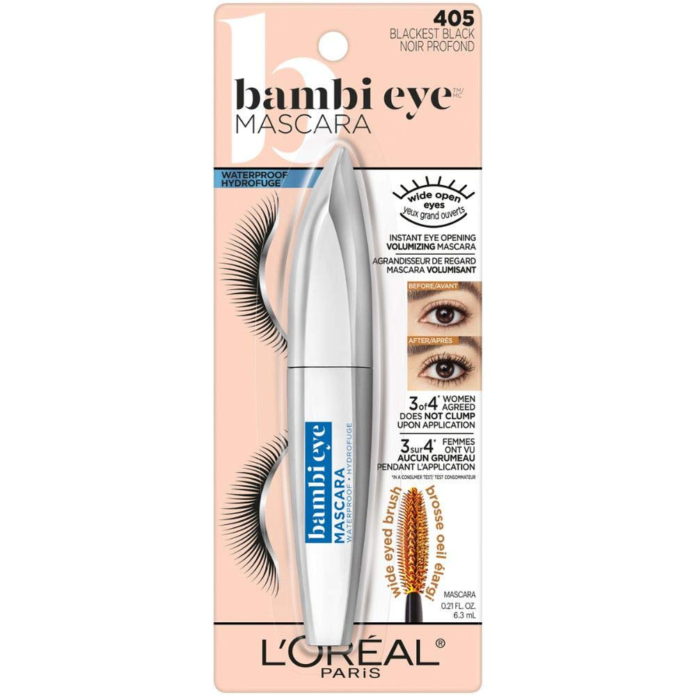 L'Oréal Paris Mascara Bambi Regard — texture noire veloutée pour un fini intense.
