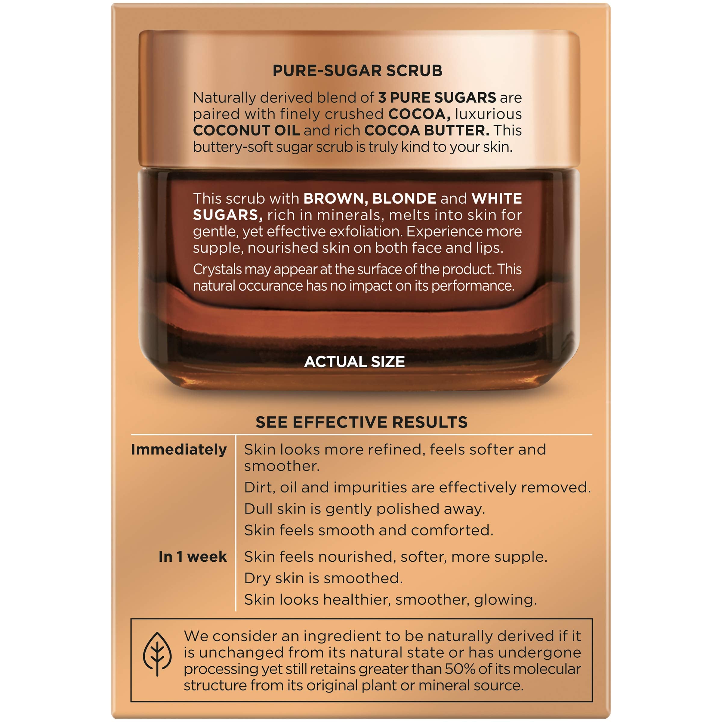 L’Oréal Paris Pure Sugar Scrub – texture qui fond sur la peau, douceur assurée