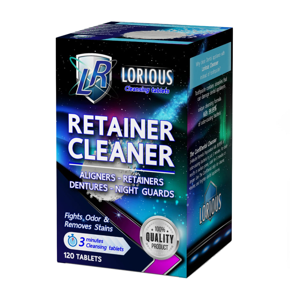 LORIOUS 120 count retainer cleaner tablets bottle