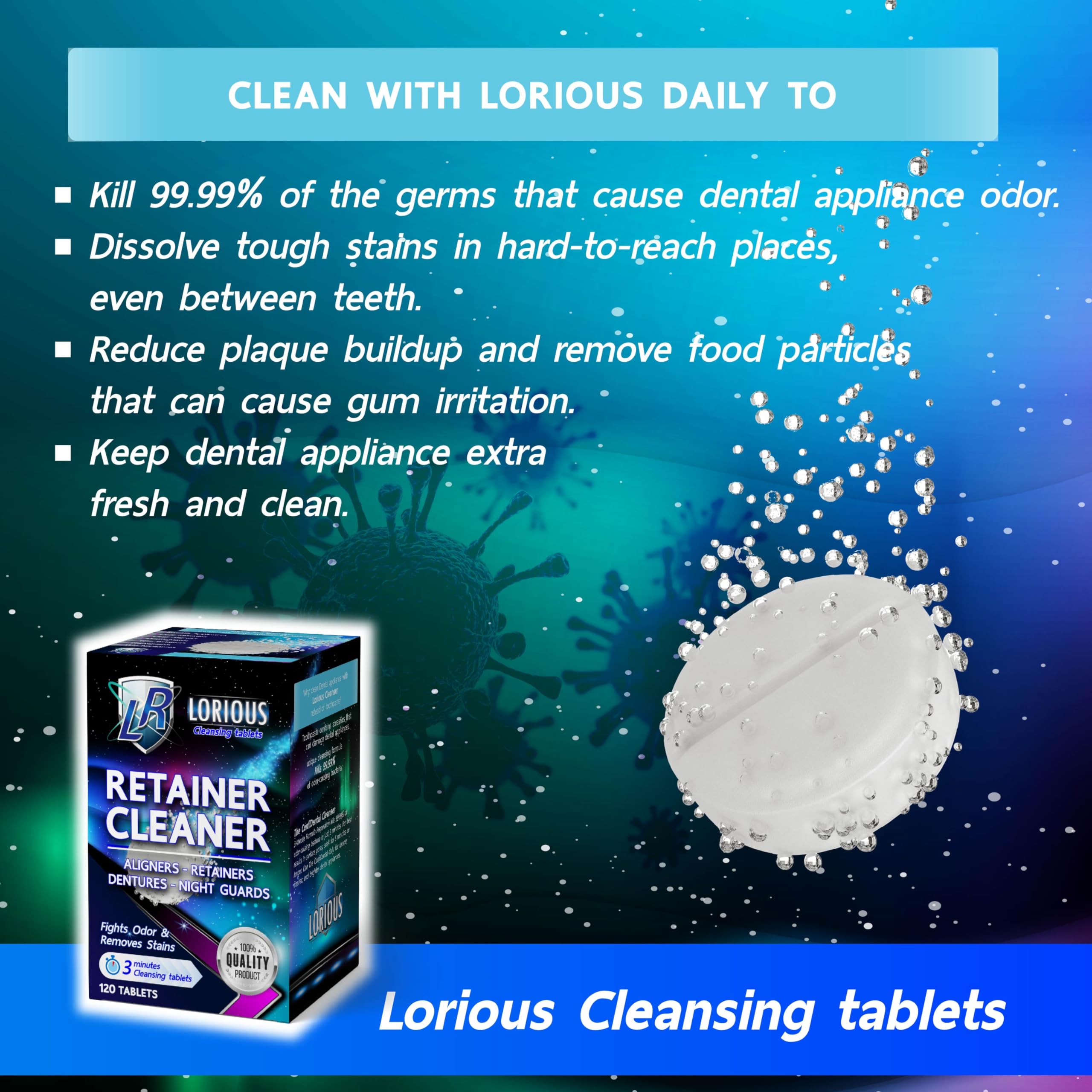 Safe for dental appliances such as plastic and acrylic