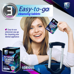 Tablet dissolving in water for dental appliance cleaning