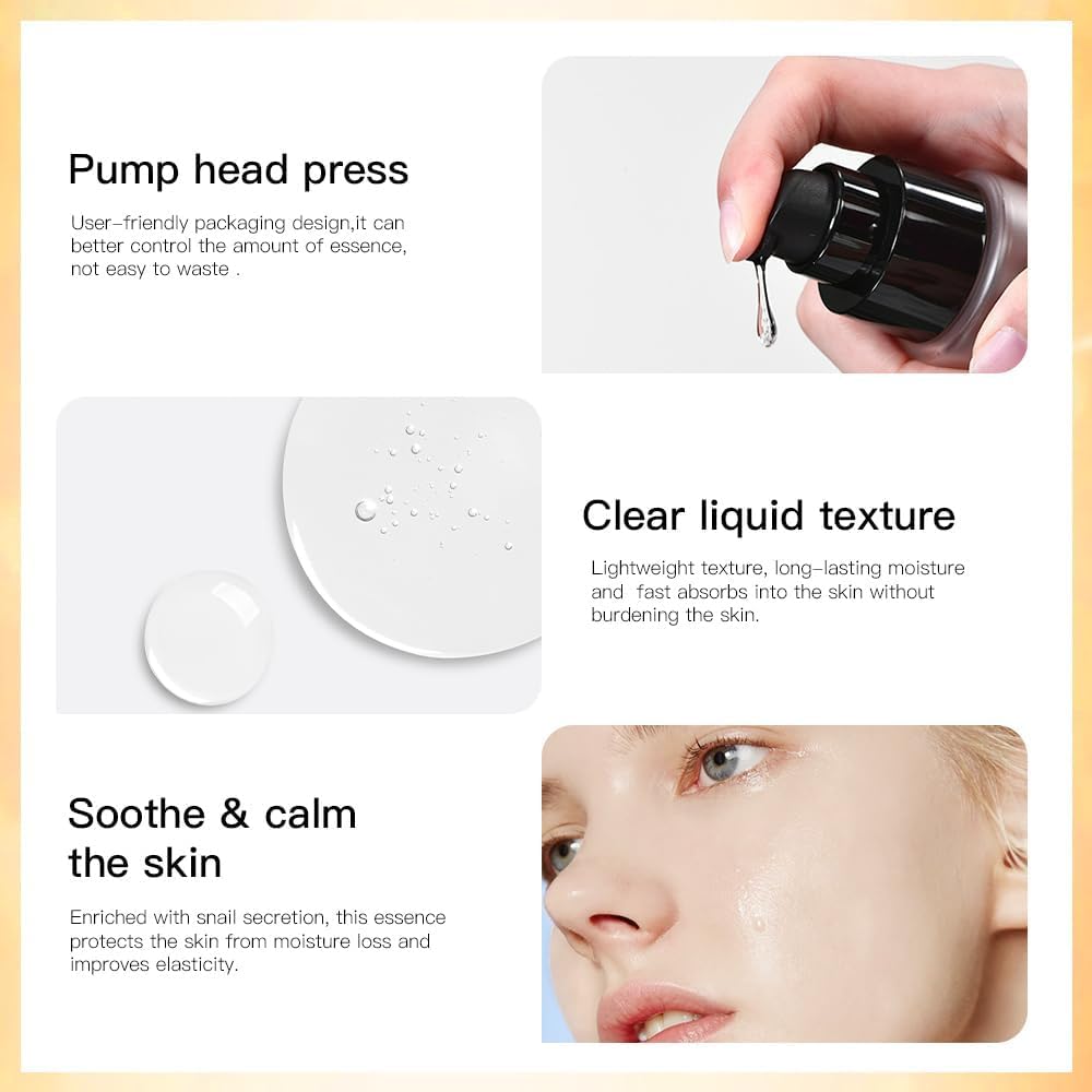 Texture and fast absorption of Loske Snail Mucin Serum on skin.