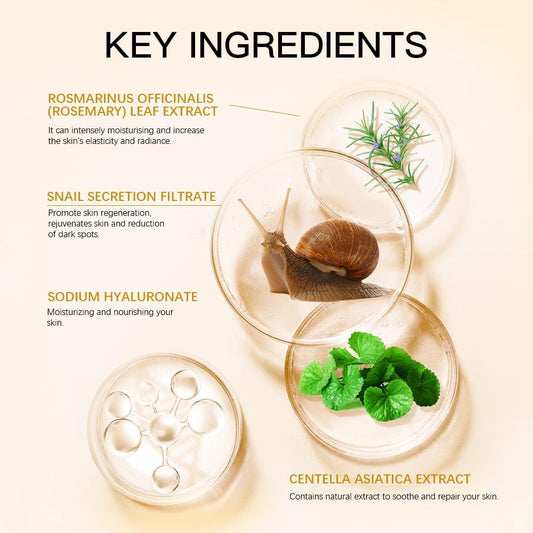Loske Snail Mucin Serum being applied to clean skin for quick absorption.