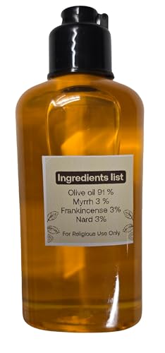 Packaging and 120ml bottles of Anointing Oil crafted in Jerusalem, Holy Land