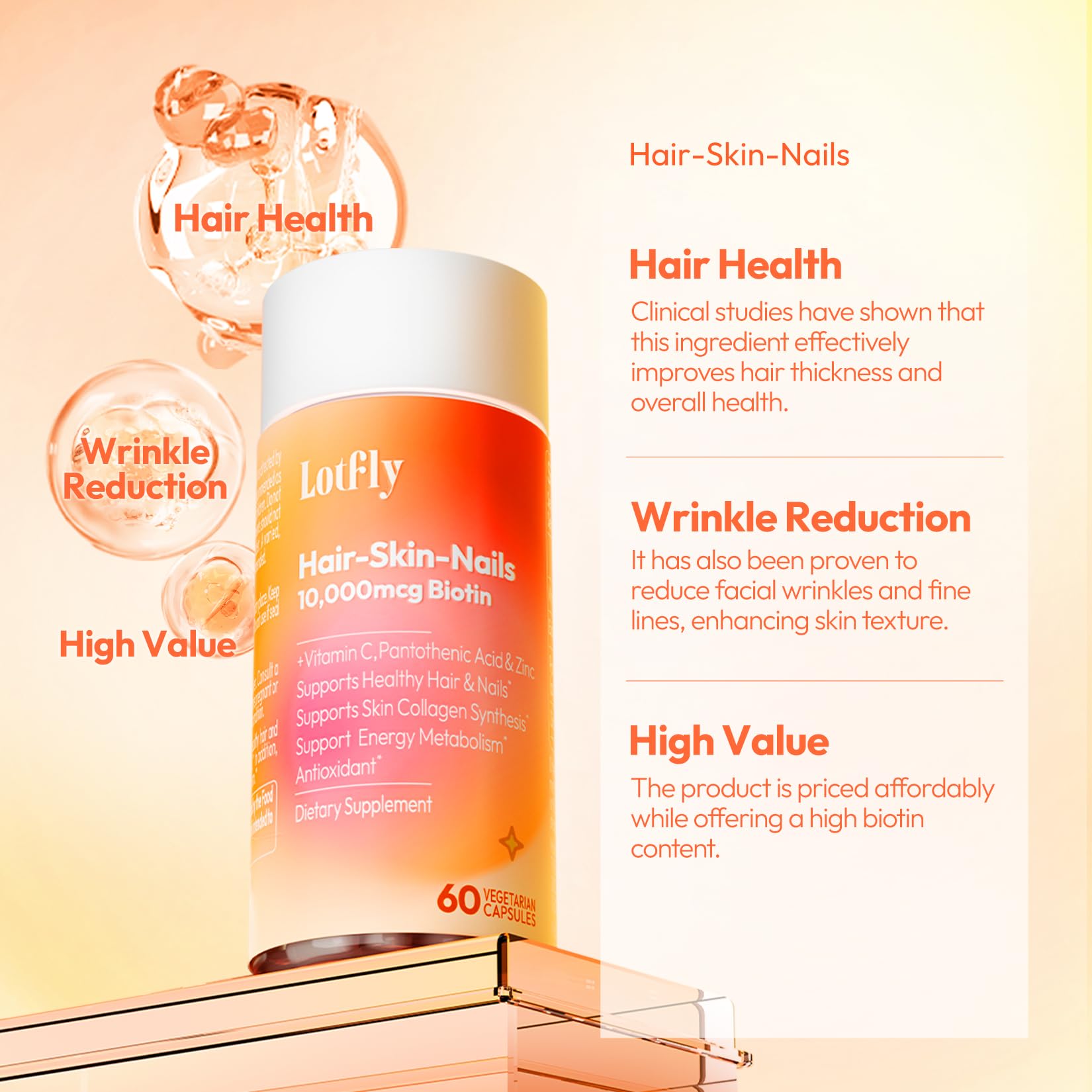 Close-up of 60 softgel capsules