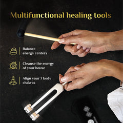 LOTS OF ZEN tuning fork mallet enables controlled percussion during therapy sessions.