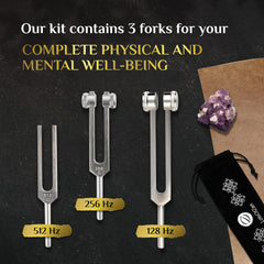 LOTS OF ZEN velvet pouch houses tuning forks securely for on-the-go yoga classes.